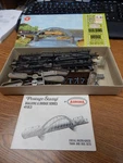 Old Aurora Postage Stamp 4183 Hell's Gate Bridge Kit Unstarted New In Open Box. Fixed Price $30.00.