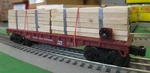 Menards 279-0872 Burlington Northern Railroad Flatcar With Lumber Load. Fixed Price $30.00.