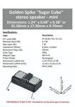 Golden Spike Hobbies Sugar Cube Twin Speaker Mini - 8 Ohm GS15112H201. Fixed Price $19.79.