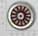 Lionel SM-72X Red Spoked 2-3/8" Std. Gauge Electric Loco Super Motor Wheel (10). Fixed Price $120.00.