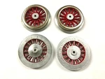 Mew Smwe, Early Std Gauge Lionel Electric Loco Red Wheel Set, 4PCS., Made In Usa. Fixed Price $48.00.