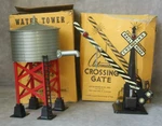Louis Marx Automatic Crossing Gate No. 438 & Water Tower 065. Fixed Price $34.99.
