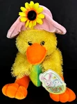 Easter Duckling Plush W/ Egg Kuddle Me Toys Sunflower Bonnet 11" Kellytoy. Fixed Price $12.49.