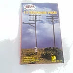 Atlas #775 Scale 12 Telephone Poles Brown Model Railroad Boxed Set Nib. Fixed Price $10.00.