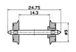 Roco 40194 Pair Of Axles Wheel Diameter Mm, Isolated Shaft One Side. Fixed Price $80.22.
