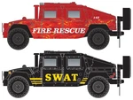 Micro-trains Mtl N-scale Fire/police Swat Humvee Emergency Vehicle 2-PACK. Fixed Price $30.99.
