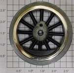 Lionel 390-42 Black Spoked 2-1/2" Std. Steam Loco Plain Wheel Fits 384E. Fixed Price $10.00.