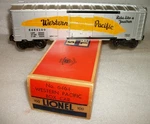 Lionel Postwar 6464-100 Western Pacific Silver/yellow Box Car C-8+ Ln+ Solid Ob. Fixed Price $270.00.