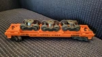 Lionel 636255 Rail Car W/three Trucks And Orange Flat Bed. Fixed Price $30.00.