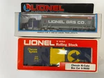 Lot Of 2 Lionel Guage Tractor Trailer W/ Tanker & Chessie Box Car 6-9600. Fixed Price $55.00.