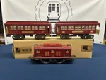 Lionel Standard Gauge No. Red Electric Engine W/ 337/338 Passenger Cars Box. Fixed Price $249.99.