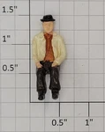 Acme 0804-21 O Gauge Painted Sitting Passenger Figure With Black Hat (10). Fixed Price $30.00.
