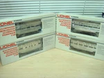 Four Lionel Burlington Coach 9577 HALTER+9578 GLADIOLA+9580 OBS+9588 Vista+boxed. Fixed Price $324.99.