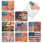 The Best Company - 20 American Flag Boxed Cards Blank (4 5.12 Inch) .... Fixed Price $25.14.