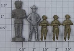 Acme 0909-10 Gauge Cast Unpainted Western Figure Assortment (bag Of 5). Fixed Price $5.00.