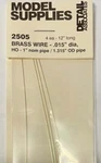 Detail Associates Round Brass Wire PKG(4) .015IN Diameter (ho Scale 1IN; 2505. Fixed Price $9.98.
