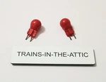 Lionel Red Painted Bulb # 12 Pin 6 Volt For Signals Pack Of (2) New. Fixed Price $10.00.