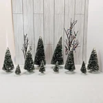 Lot 12 Department 56 Frosted Sisal Brush Bare Branch Christmas Trees Dept. Fixed Price $22.00.