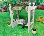 Half (1:24) Scale Dollhouse Porch Garden Swing Optional Gazebo Frame. Fixed Price $9.50.