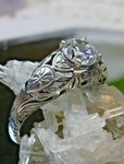 White Cz Wedding Ring, Etched Sterling Silver (custom-made) D160. Fixed Price $74.88.