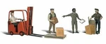 Woodland Scenics 1911 Ho Scale Accents(r) -- Workers With Forklift PKG(4). Fixed Price $21.99.