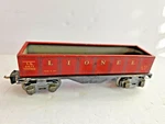 Lionel Vintage Pre-war 2677 Tin Litho Scale Red Gondola Car. Fixed Price $10.00.