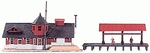 Model Power 427 Ho Scale Station And Freight Shed Building Kit. Fixed Price $20.99.