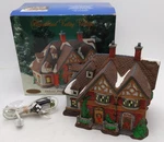 Heartland Valley Village Deluxe Porcelain Red Brick Tudor Lighted House Ex/box. Fixed Price $8.50.