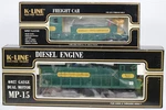 K-line MP-15 Train K-2252IC Kcc #906 And O-gauge K-90011 Floodlight Car. Fixed Price $150.74.