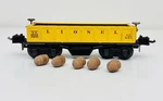 Lionel Prewar 3652 Operating Gondola Dump Car W/ Barrels Untested. Fixed Price $24.95.