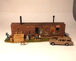 Revell Ho Scale Built - Engine Crew Shanty W/ 1960S Auto. Fixed Price $47.00.