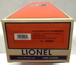 Lionel O-gauge Empty Box Only For Santa Fe 6-24562 F3 Powered Locomotive. Fixed Price $29.00.