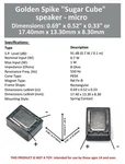 Golden Spike Sugar Cube Speaker Micro GS1511H98. Fixed Price $15.99.