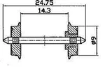 Roco 40194 Scale Ho Two Axles With Wheel Standard Nem Insulated Side Mm. Fixed Price $8.54.