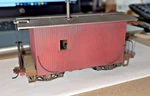 ON30 Bachmann #26563 Logging Caboose Repaint Oxide Red, Weathered. Fixed Price $57.50.