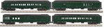 Mth 30-69366 Railking 4-CAR Santa Fe Pullman Green Madison Passenger Set New. Fixed Price $345.00.