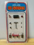 Life Like Ho Scenics, Station Accessories #01126, Hand Painted - Nip. Fixed Price $9.95.