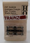 Grandt Line 5145 Ho Scale 4' 8" Drgw Andrews Freight Trucks Black Metal Treads. Fixed Price $10.19.