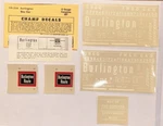 Champ Scale Decal-burlington/cb&q Box Car White Red Lettering #OB-336. Fixed Price $8.50.