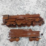 Hudson Train Locomotive Steam Engine Coal Car Mahogany Wood Model 4-6-4. Fixed Price $49.99.