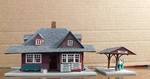 Ahm Mainline Station Building, Plastic Diorama Built Kit 15811 - Ho. Fixed Price $26.00.