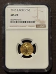 2015-W American Eagle $5 Gold Ngc MS70 : Gem Coin 1/10 Oz Bullion 10779. Fixed Price $650.00.