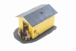Vtg Revell 1956 Ho Scale Building Storage Shed Guard Coal People Checkers. Fixed Price $6.49.