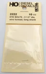 Detail Associates 2222 Ho Eye Bolt 3 1/2" Diameter Wire Formed Long Shank 10 Pcs. Fixed Price $9.34.