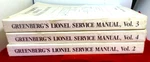 Greenberg's Lionel Service Manuals 1945-1969 Repair Books Vol 2, 3, & Gs. Fixed Price $174.99.
