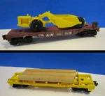 Lionel 6-9121 L&n Flat Car W/scraper Dozer Plus 6-9303 Up 'dump' W/logs. Fixed Price $49.95.