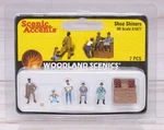 Woodland Scenics Accents A1877, Shoe Shiners, Shine, Scale. Fixed Price $10.95.