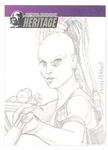 2004 Topps Star Wars Heritage Artist Sketch Card Molly Mitchell Aurra Sing 1/1. Fixed Price $120.00.