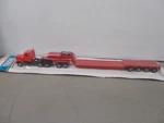 Boley Red Semi Tractor Truck & Depressed Center Heavy Duty Trailer Ho Scale. Fixed Price $24.00.