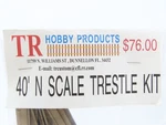 N 1/160 Scale Hobby Products Laser Kit #0388-40 Cut 40' Timber Trestle. Fixed Price $59.95.